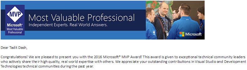 Microsoft MVP April 2016